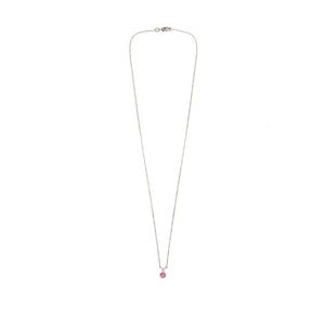 Classic Pink Sapphire Solitaire V-Bale Pendant Necklace