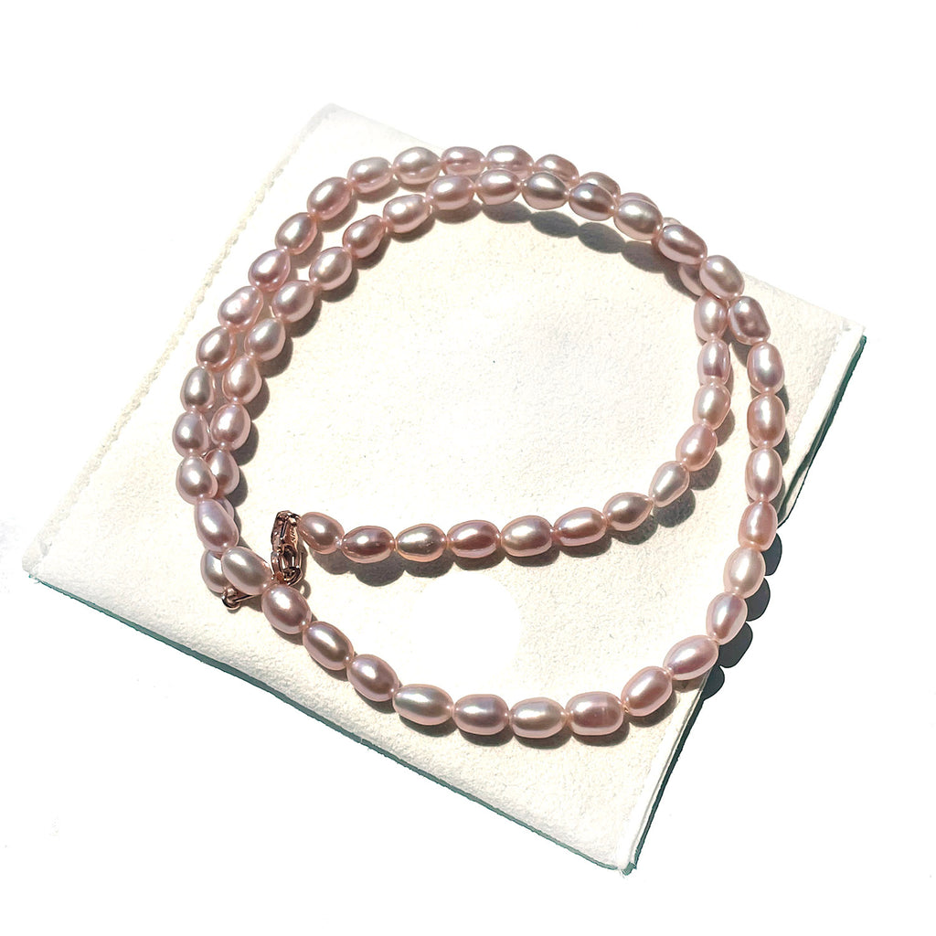 Freshwater Cultured 4.5-5mm Rice Shaped Pearl Necklace